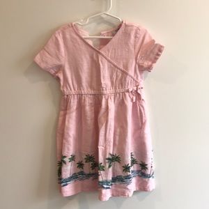 Old Navy pink palm tree dress, size 4T
